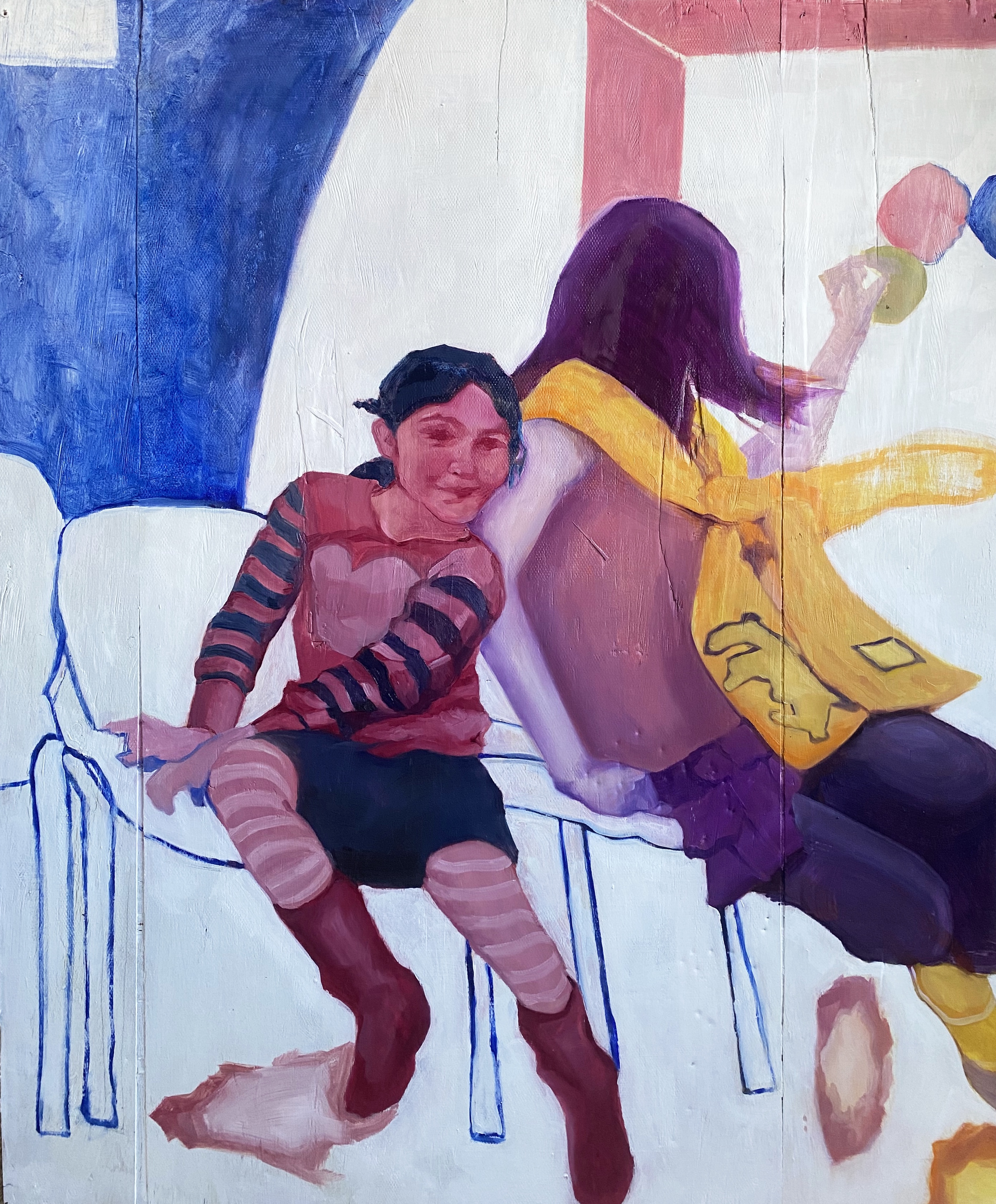 Musical Chairs — oil painting by Clarissa Kelly